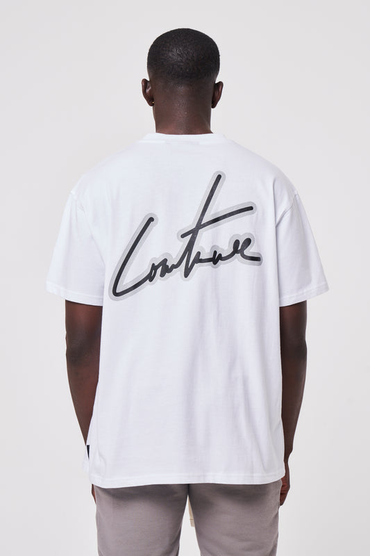 The Couture Club Reflective Signature Relaxed Fit T-Shirt - OFFWHITE