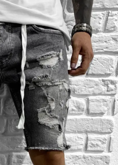 Βερμούδα Jean Denim Black Island 5630 Γκρί