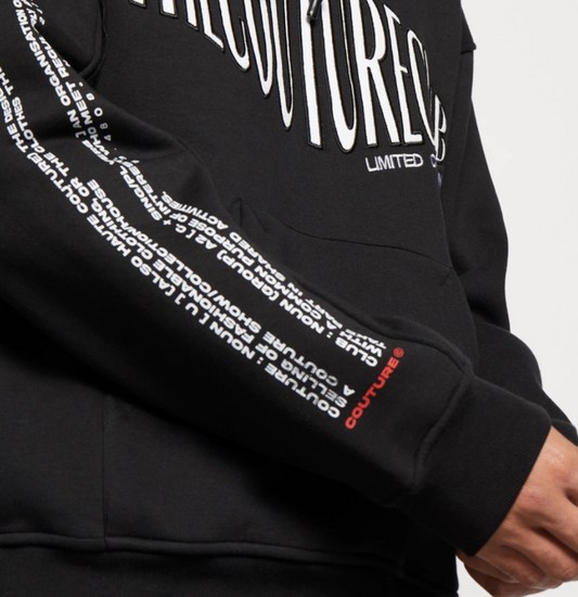 The Couture Club Oversized Front Print Hoodie Black TCCMAW22-119