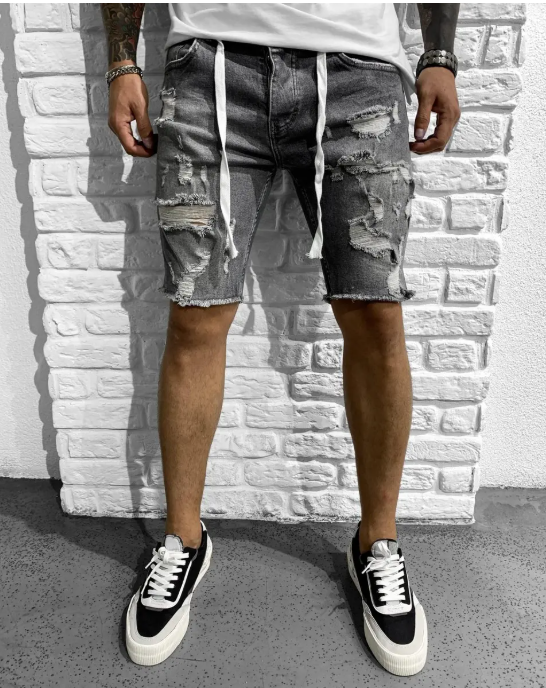 Βερμούδα Jean Denim Black Island 5630 Γκρί