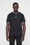 The Couture Club Jacquard Branded Reg Fit T-Shirt - Black TCCMAW22-101