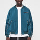 The Couture Club Essentials Satin Zipped Ruched Bomber Jacket - Blue TCCMAW22-124