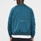 The Couture Club Essentials Satin Zipped Ruched Bomber Jacket - Blue TCCMAW22-124