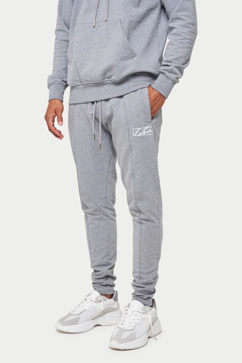 The Couture Club Box Print Slim Fit Jogger - Grey TCCMAW22-20