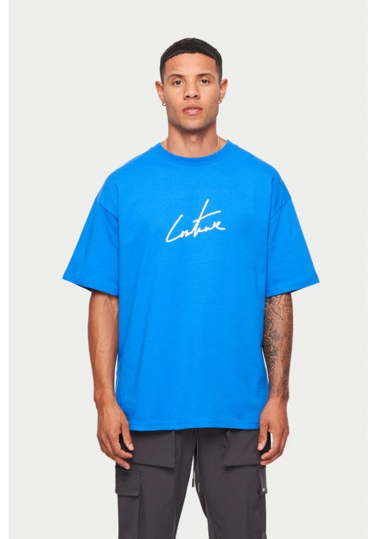 The Couture Club Puff Print Signature relaxed Fit T-Shirt - Blue TCCMAW22-87