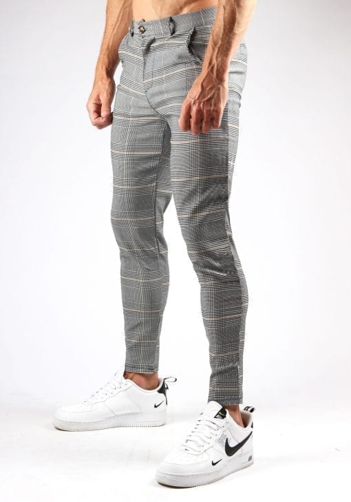 Chino OEM Υellowgrid Γκρί Καρό skinny fit