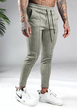 Chino Φόρμα OEM Comfy Μπέζ Ριγέ slim fit