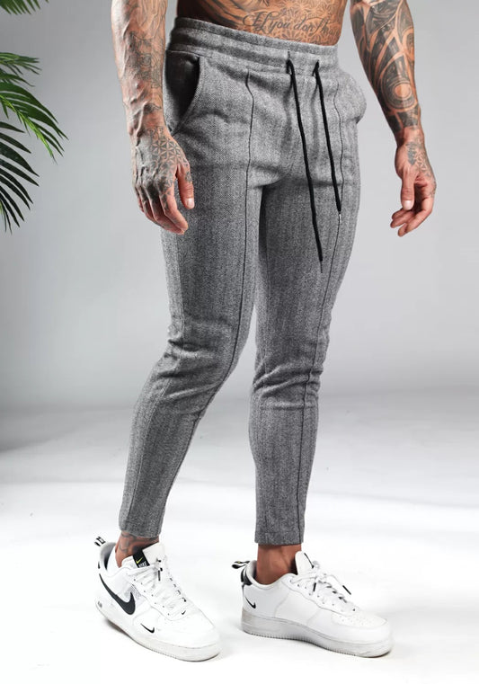 Chino Φόρμα OEM Comfy Γκρί Ριγέ slim fit