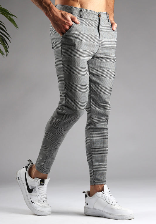 Chino OEM Grid Γκρί καρό skinny fit