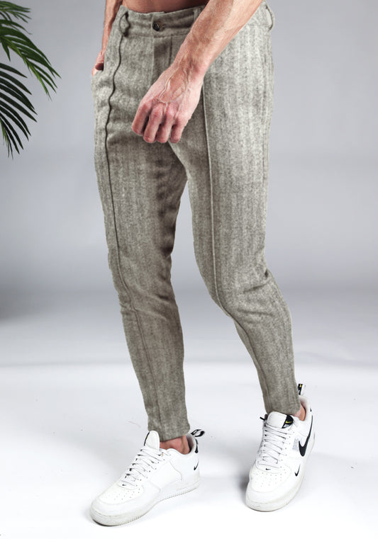 Chino Παντελόνι OEM Comfy 60058 Μπεζ Ριγέ slim fit