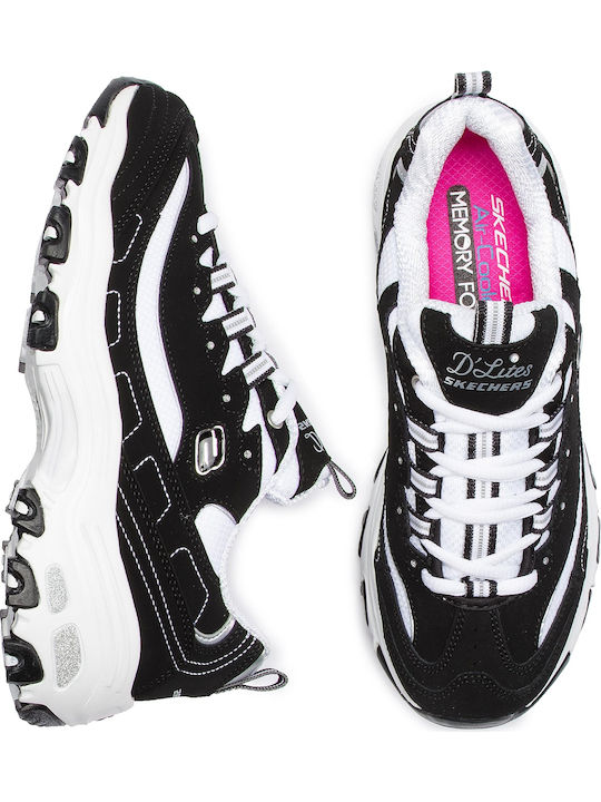 Skechers D'lites Biggest Fan Γυναικεία Chunky Sneakers Μαύρα 11930-BKW