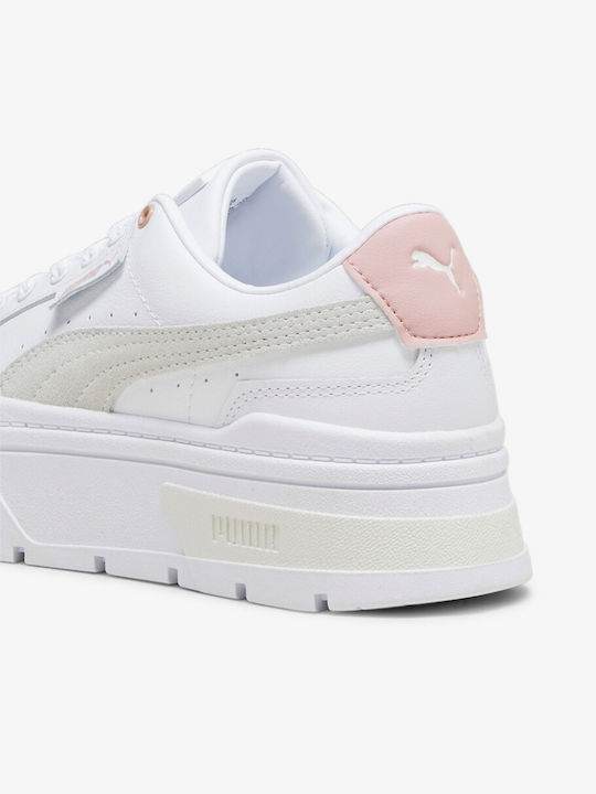 Puma Mayze Stack Γυναικεία Flatforms Sneakers Λευκά 384363-14