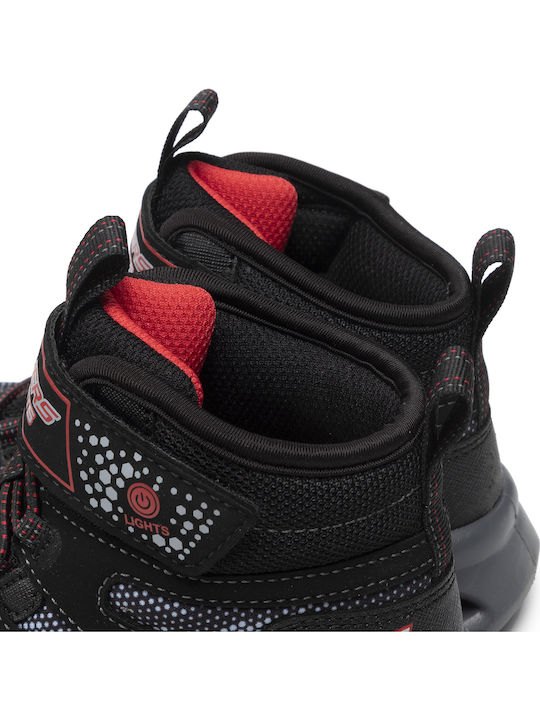 Skechers Zerrix Παιδικά Μποτάκια Χιονιού με Σκρατς & Κορδόνια Μαύρα 400145L-BKRD