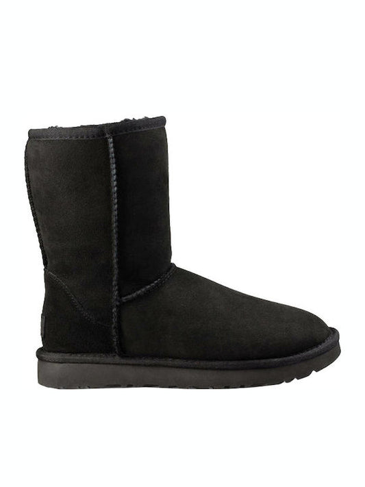 Ugg Australia Classic Short II 1016223-BLK Suede Γυναικείες Μπότες με Γούνα Μαύρες