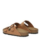 Birkenstock Arizona Vegan Δερμάτινα Γυναικεία Σανδάλια Pecan 1025006