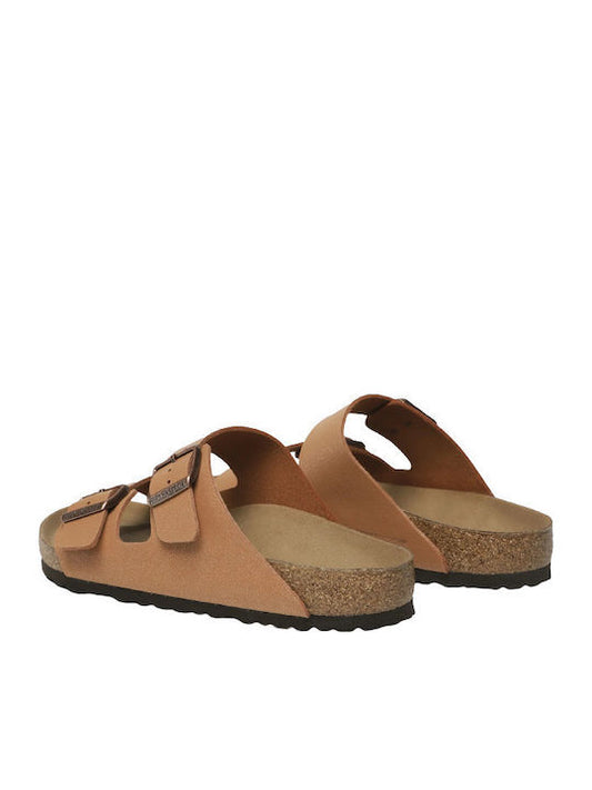 Birkenstock Arizona Vegan Δερμάτινα Γυναικεία Σανδάλια Pecan 1025006