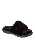 Skechers Lounge Χειμερινές Γυναικείες Παντόφλες με γούνα σε Μαύρο Χρώμα 175105-BBK