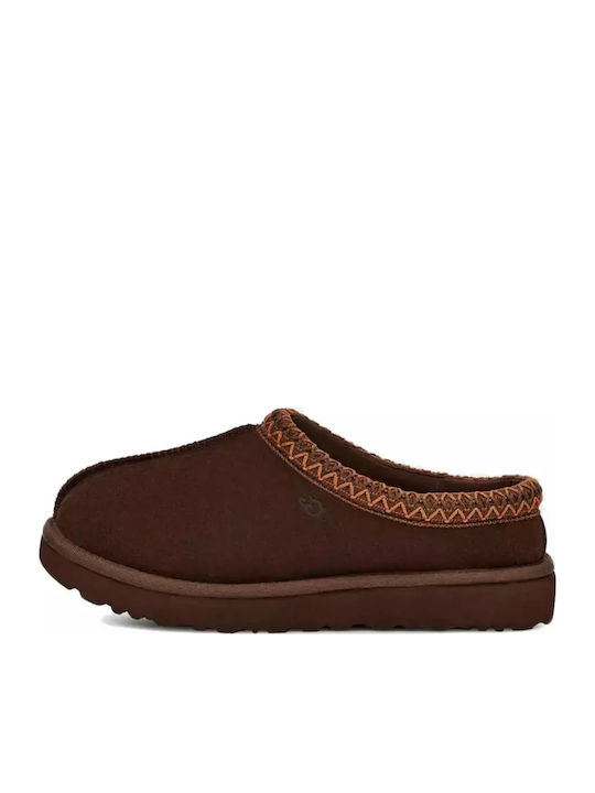 Ugg Australia Tasman 5955-BCDR Κλειστές Δερμάτινες Γυναικείες Παντόφλες σε καφε Χρώμα