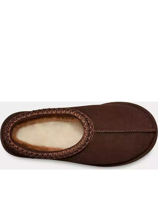 Ugg Australia Tasman 5955-BCDR Κλειστές Δερμάτινες Γυναικείες Παντόφλες σε καφε Χρώμα