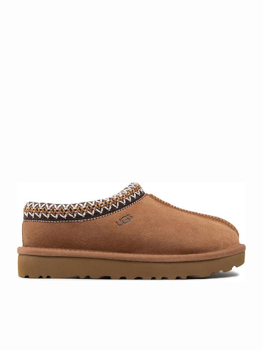 Ugg Australia Tasman 5955-che Δερμάτινες Χειμερινές Γυναικείες Παντόφλες Chestnut