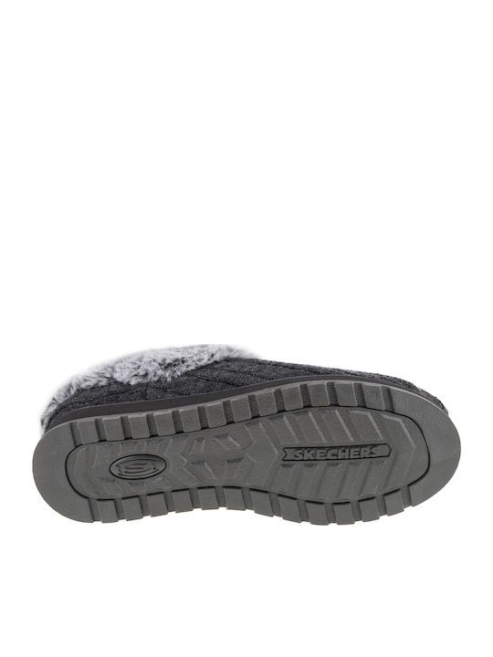 Skechers Χειμερινές Γυναικείες Παντόφλες με Γούνα Γκρι 31204-CCL