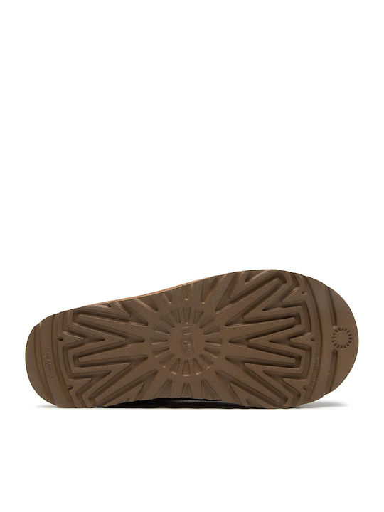 Ugg Australia Tasman 5955-che Δερμάτινες Χειμερινές Γυναικείες Παντόφλες Chestnut