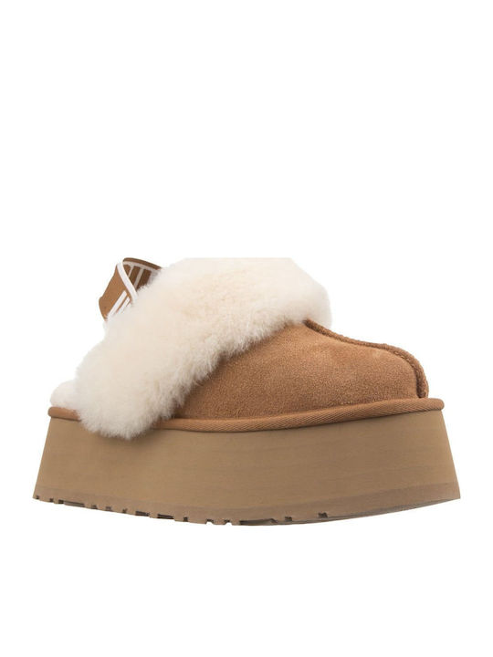 Ugg Australia Χειμερινές Γυναικείες Παντόφλες σε Καφέ Χρώμα 1113474-CHE