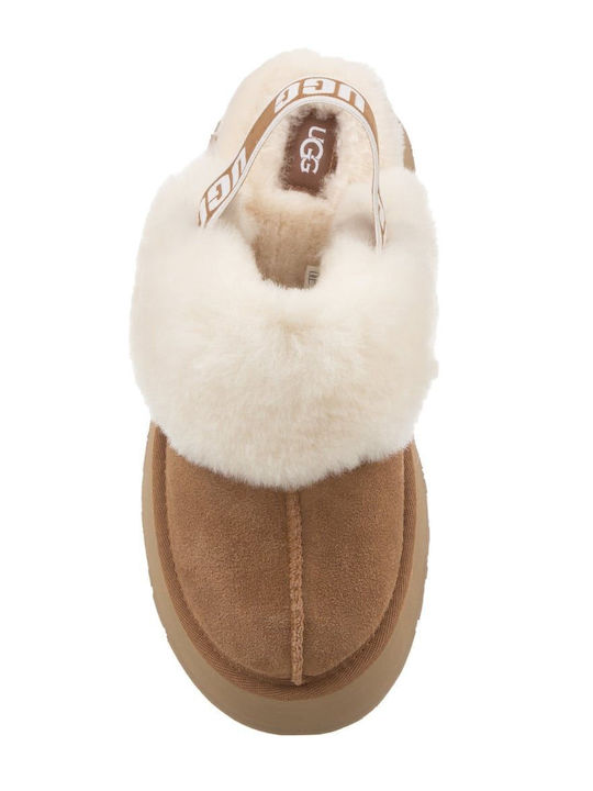 Ugg Australia Χειμερινές Γυναικείες Παντόφλες σε Καφέ Χρώμα 1113474-CHE