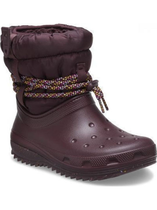 Crocs Γυναικείες Γαλότσες Μπορντό 207312-6WD
