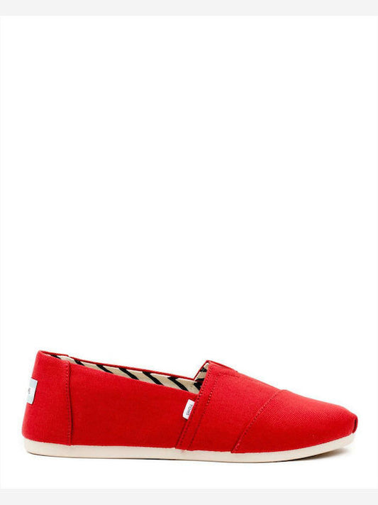 Toms Alpargata Υφασμάτινες Γυναικείες Εσπαντρίγιες σε Κόκκινο Χρώμα 10017743