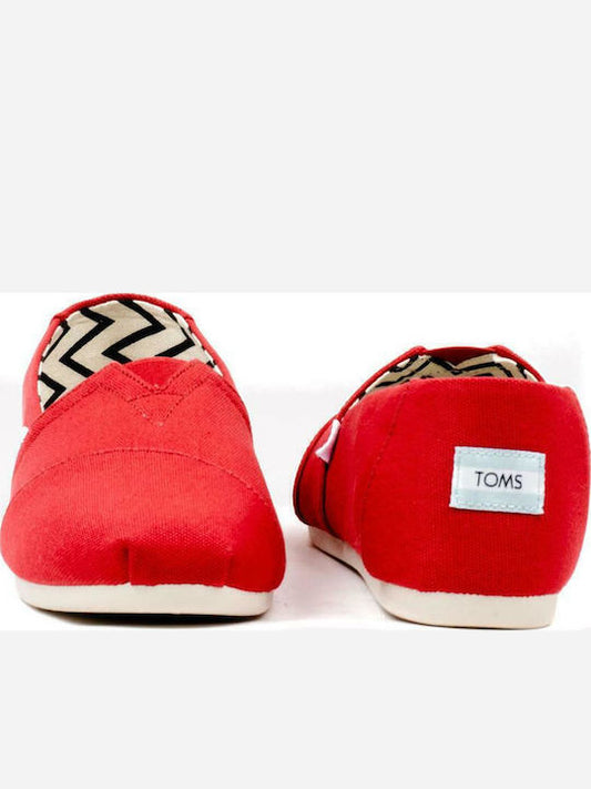 Toms Alpargata Υφασμάτινες Γυναικείες Εσπαντρίγιες σε Κόκκινο Χρώμα 10017743