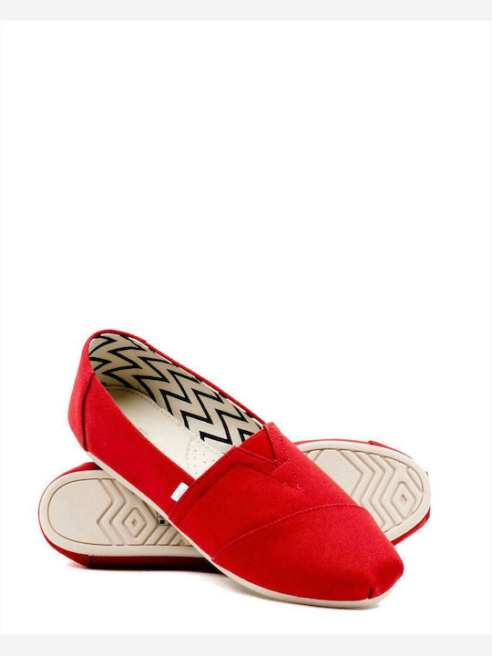 Toms Alpargata Υφασμάτινες Γυναικείες Εσπαντρίγιες σε Κόκκινο Χρώμα 10017743