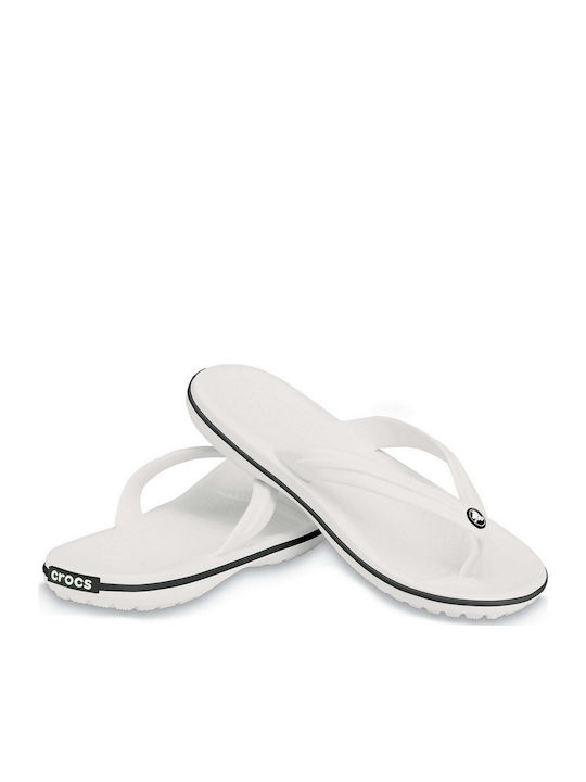 Crocs Crocband Ανδρικά Flip Flops Ανατομικά Λευκά 11033-100