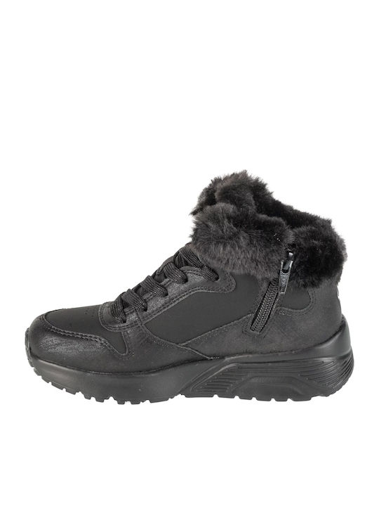 Skechers Παιδικά Sneakers High Uno Lite Μαύρα 310396L-BBK