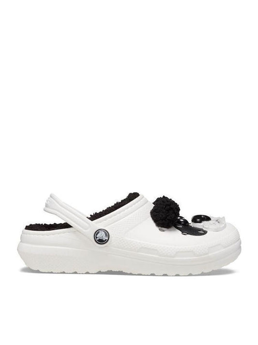 Crocs Classic Lined Παιδικά Παπουτσάκια Θαλάσσης Λευκά 210400-0WX