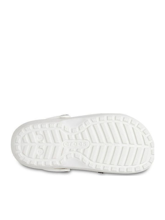 Crocs Classic Lined Παιδικά Παπουτσάκια Θαλάσσης Λευκά 210400-0WX