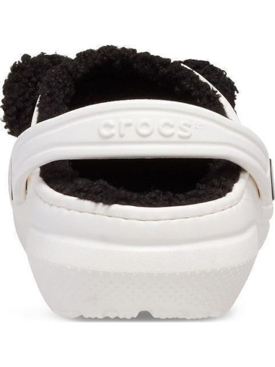Crocs Classic Lined Παιδικά Παπουτσάκια Θαλάσσης Λευκά 210400-0WX