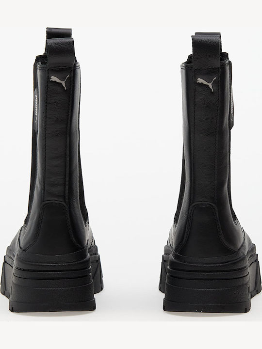 Puma Mayze Stack Γυναικεία Chelsea Μποτάκια Μαύρα 386272-06
