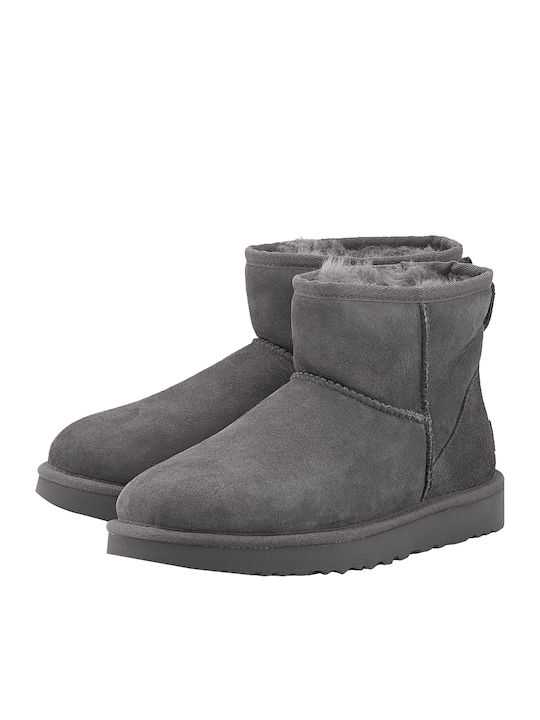 Ugg Australia Classic Mini II 1016222 Suede Γυναικεία Μποτάκια με Γούνα Γκρι