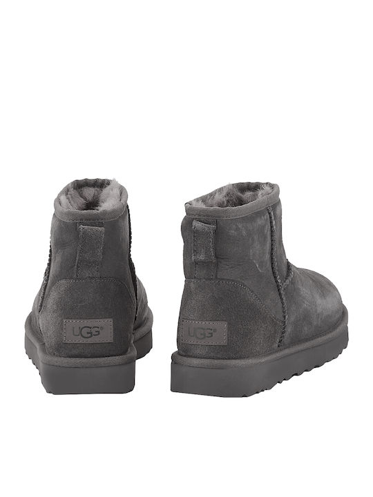 Ugg Australia Classic Mini II 1016222 Suede Γυναικεία Μποτάκια με Γούνα Γκρι