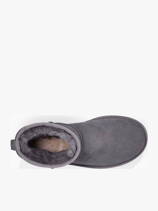 Ugg Australia Classic Mini II 1016222 Suede Γυναικεία Μποτάκια με Γούνα Γκρι