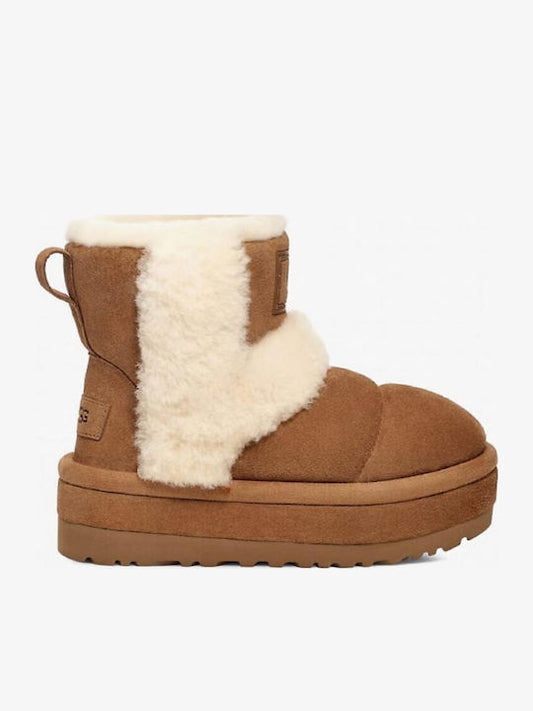 Ugg Australia Classic Γυναικεία Μποτάκια Αστραγάλου με Γούνα Ταμπά 1144046-CHE