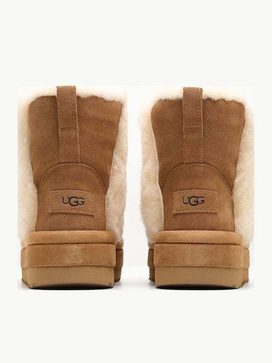 Ugg Australia Classic Γυναικεία Μποτάκια Αστραγάλου με Γούνα Ταμπά 1144046-CHE
