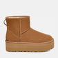 Ugg Australia Classic Mini Platform 1134991 Suede Γυναικεία Μποτάκια Αστραγάλου με Γούνα Καφέ