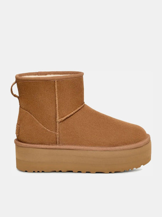 Ugg Australia Classic Mini Platform 1134991 Suede Γυναικεία Μποτάκια Αστραγάλου με Γούνα Καφέ