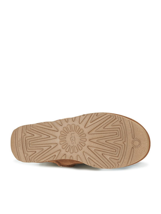 Ugg Australia Mini Bailey Bow II 1016501 Suede Γυναικεία Μποτάκια με Γούνα Chestnut