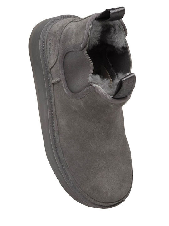 Ugg Australia Δερμάτινα Γυναικεία Chelsea Μποτάκια Γκρι 1134526-GREY