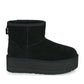 Ugg Australia Classic Mini Platform 1134991 Suede Γυναικεία Μποτάκια Αστραγάλου με Γούνα Μαύρα