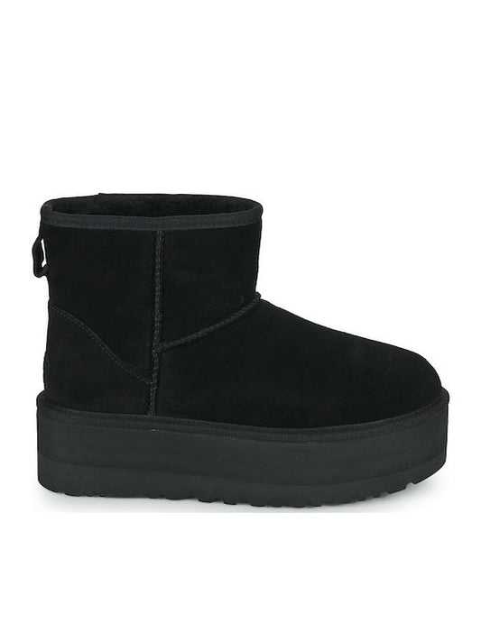 Ugg Australia Classic Mini Platform 1134991 Suede Γυναικεία Μποτάκια Αστραγάλου με Γούνα Μαύρα