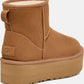 Ugg Australia Classic Mini Platform 1134991 Suede Γυναικεία Μποτάκια Αστραγάλου με Γούνα Καφέ
